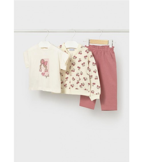 Conjunto 3 piezas con sudadera estampada bebé 1830