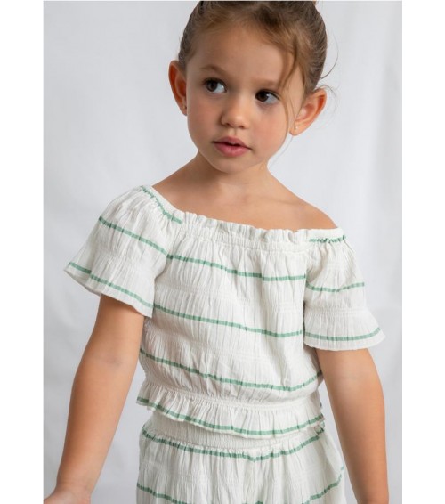 Conjunto pantalón largo y top de rayas niña 3593