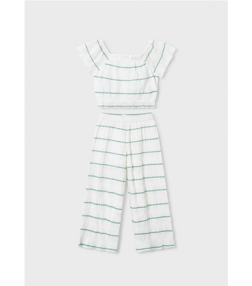 Conjunto pantalón largo y top de rayas niña 3593