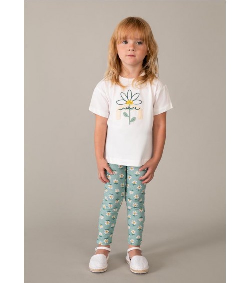 Conjunto legging estampado y camiseta niña 3727