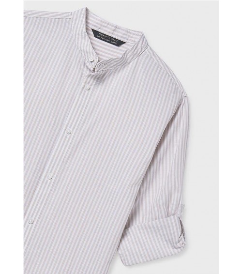 Camisa manga larga cuello mao chico 6176