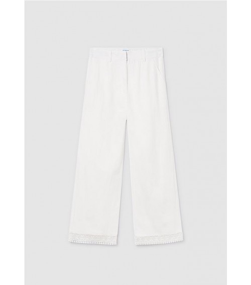 Pantalón largo cinta bordada chica 6545