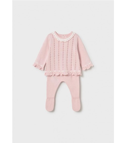 Conjunto polaina y jersey tricot recién nacida 1594