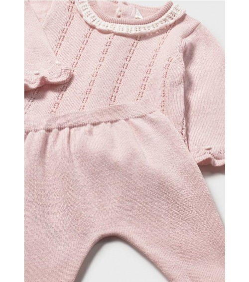 Conjunto polaina y jersey tricot recién nacida 1594