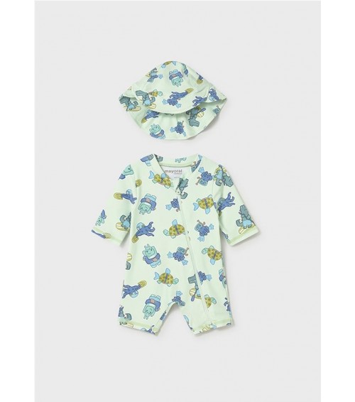 Pelele baño con gorro protección solar recién nacido 1620