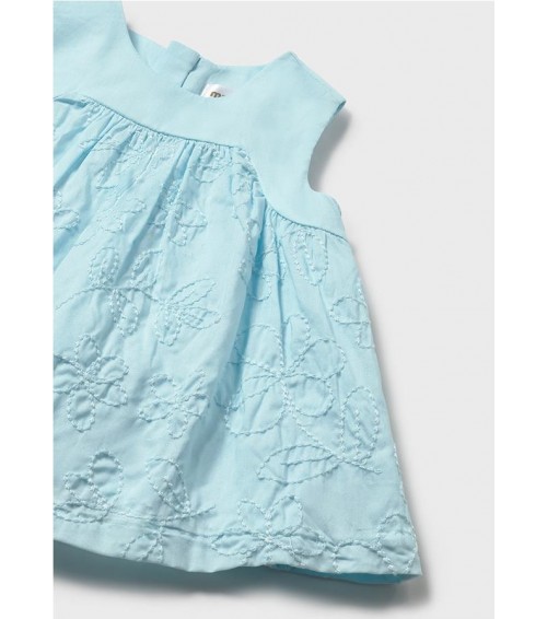 Vestido bordado con cubrepañal recién nacida 1813