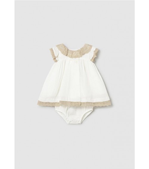 Vestido con cubrepañal ceremonia recién nacida 1888