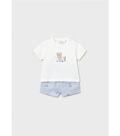 Conjunto pantalón corto y camiseta osito recién nacido 1275