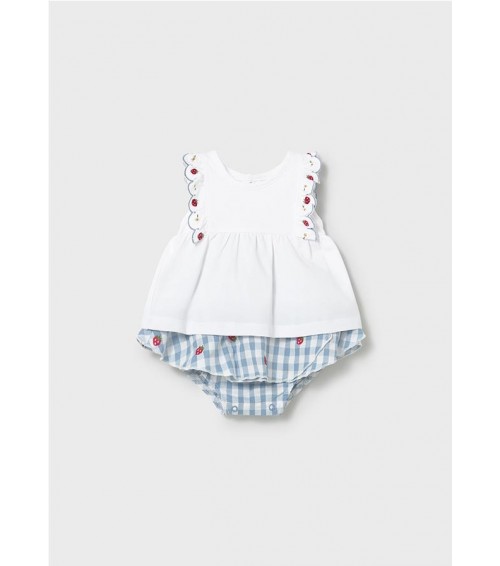 Conjunto falda cuadros y camiseta recién nacida 1820