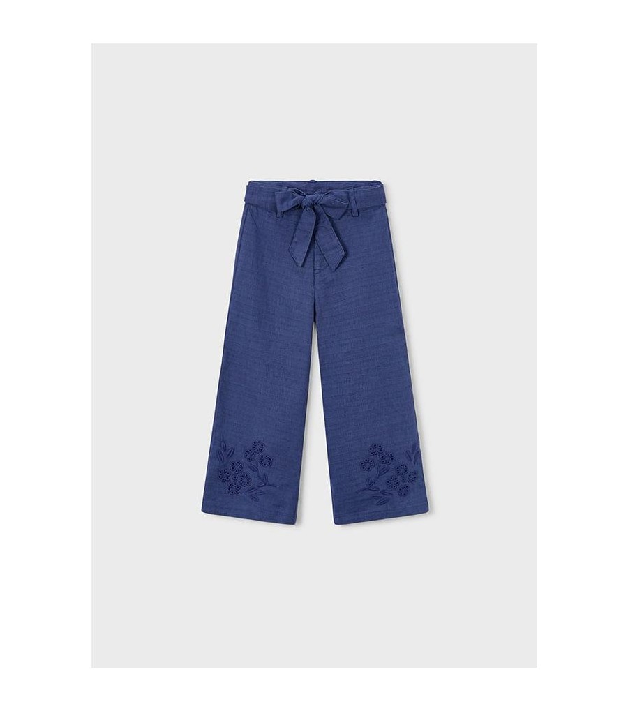Pantalón largo bordado con...