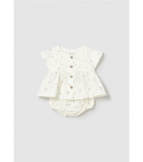 Conjunto cubrepañal y blusa recién nacida 1286