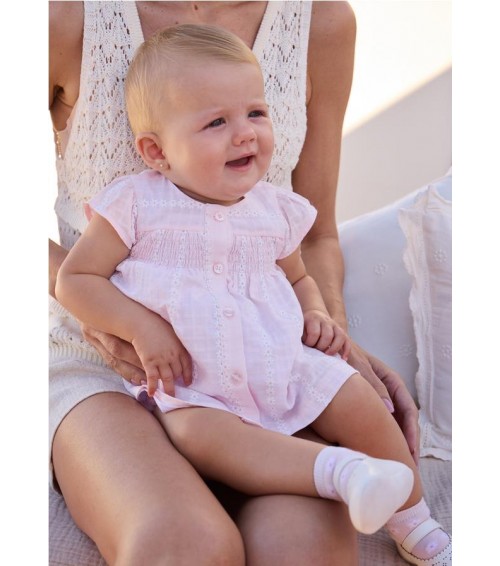 Vestido con cubrepañal recién nacida 1805