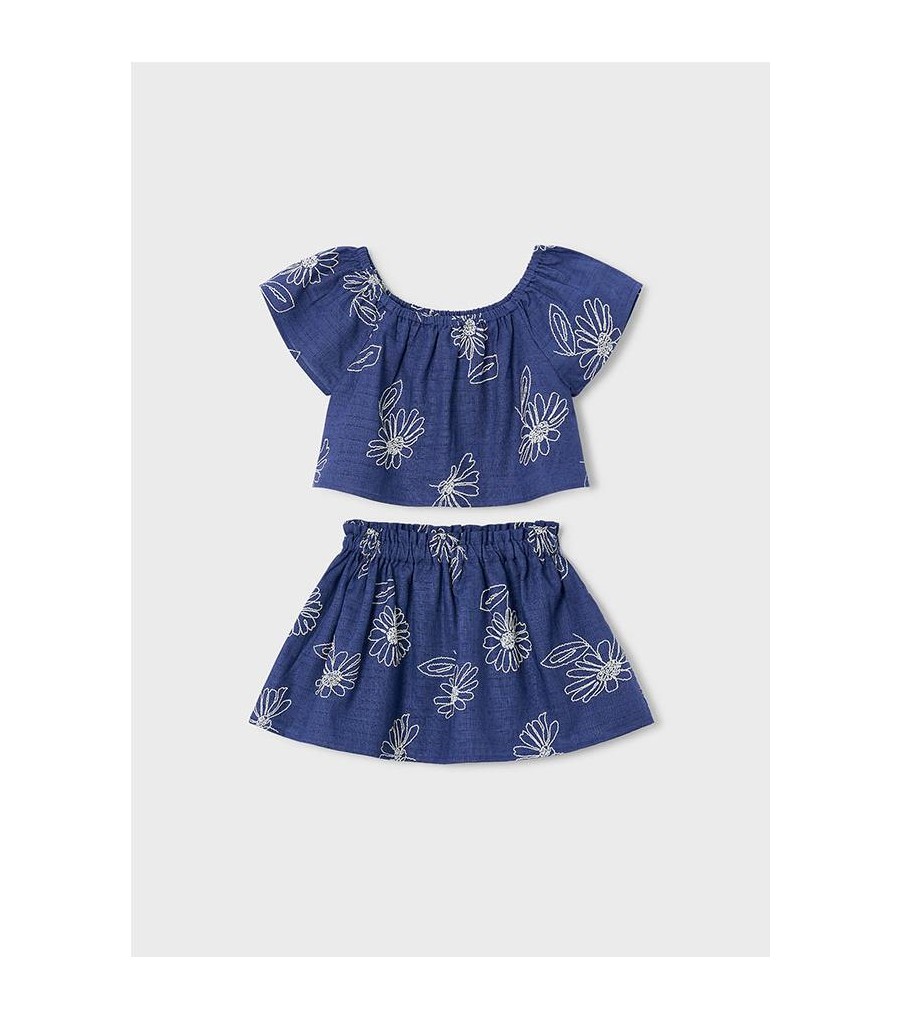Conjunto falda y camiseta con lino...