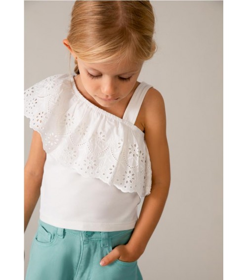 Camiseta de tirantes con volante niña 3022