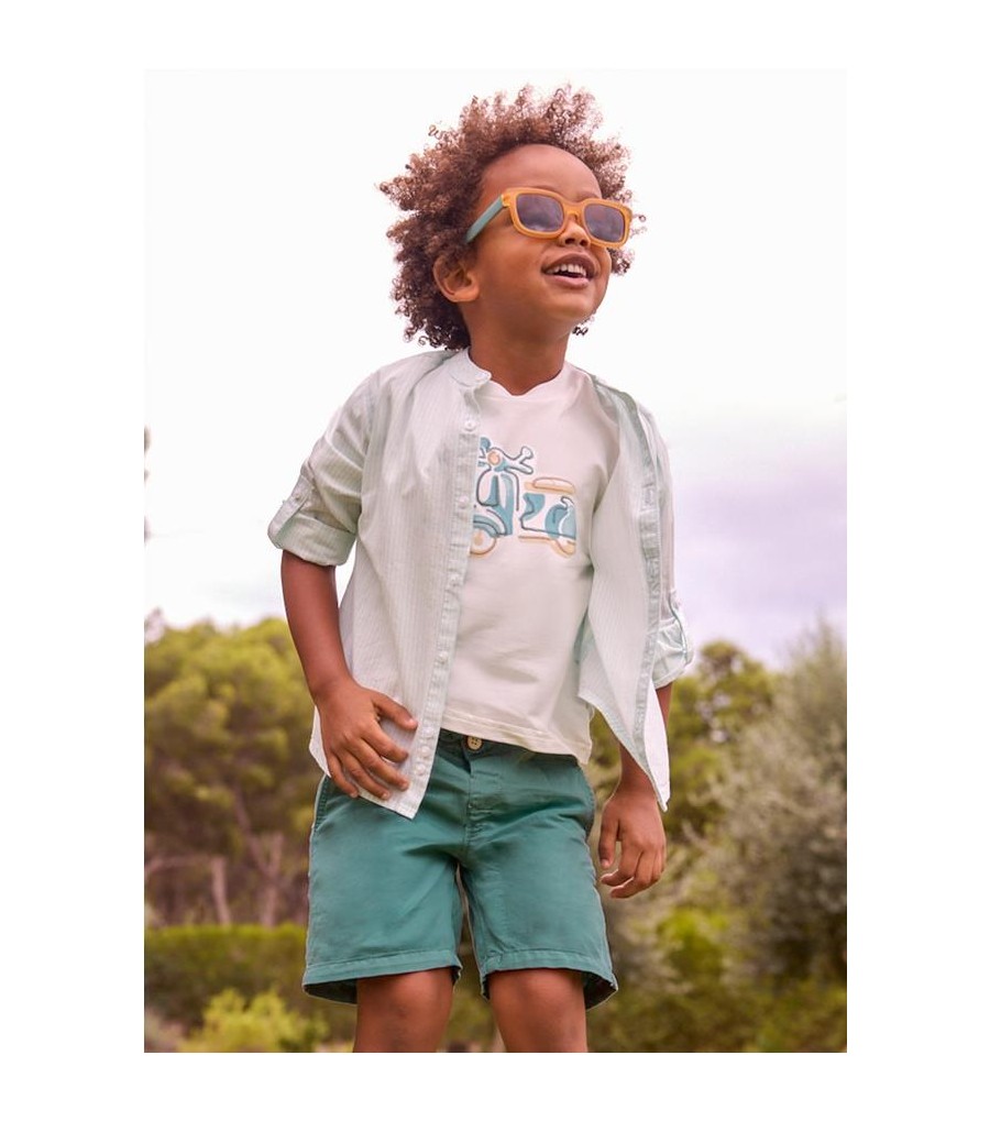 Bermuda relaxed fit con lino niño 3202