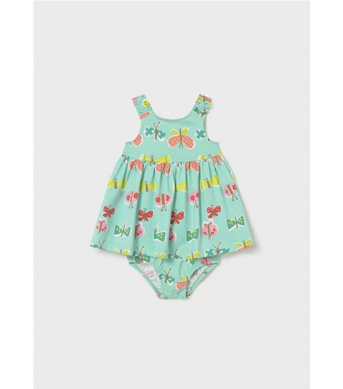 Vestido estampado con cubrepañal bebé 1927