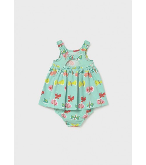 Vestido estampado con cubrepañal bebé 1927