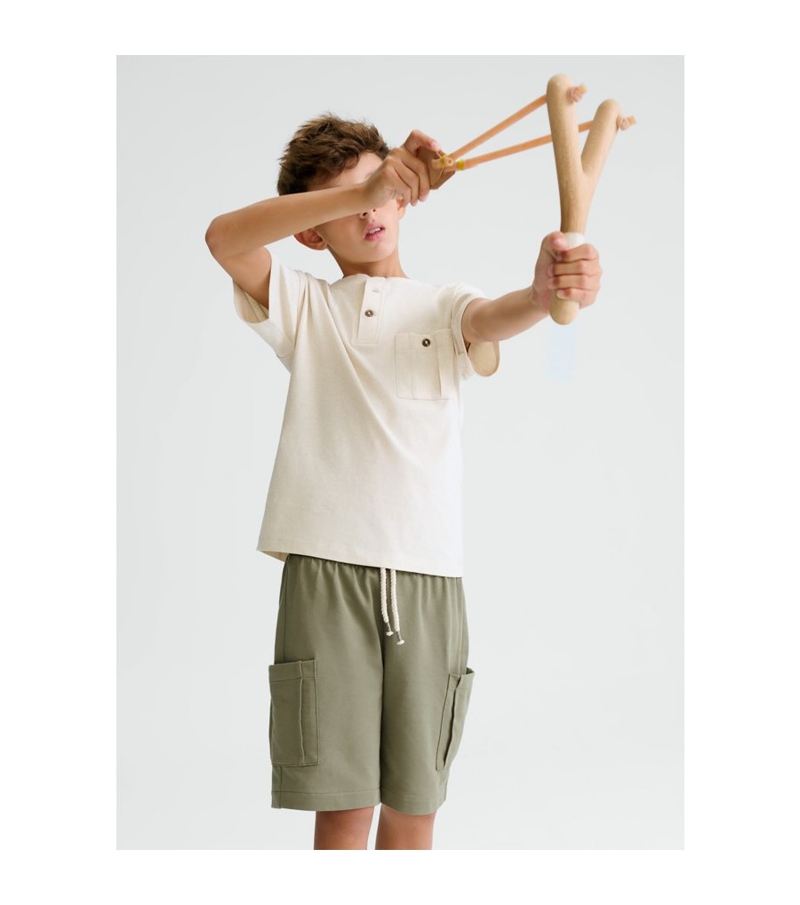 Conjunto bermuda y camiseta punto...