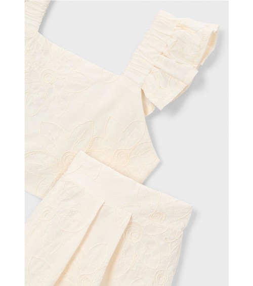 Conjunto bermuda y top volantes ceremonia niña 3235