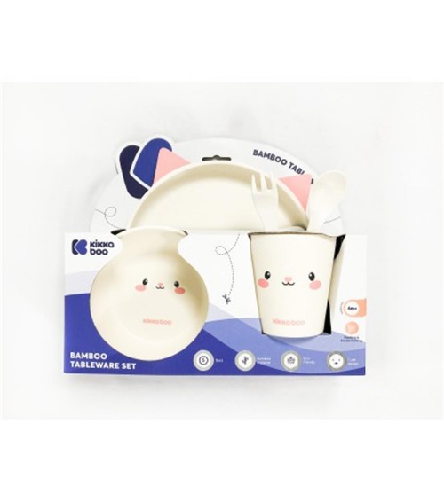 SET DE VAJILLA DE BAMBOO CAT ROSA KIKKA BOO 31302040073