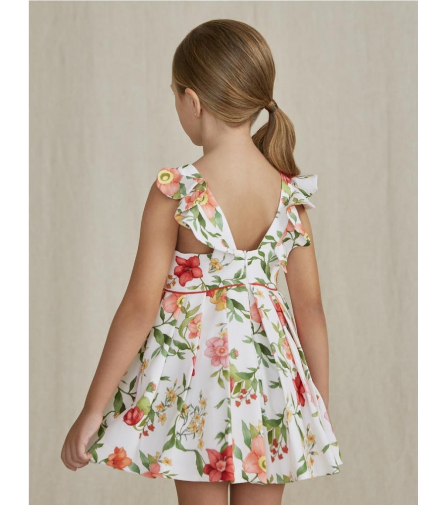 VESTIDO CREPE ESTAMPADO DE FLORES PARA NINA ABEL AND LULA 5043