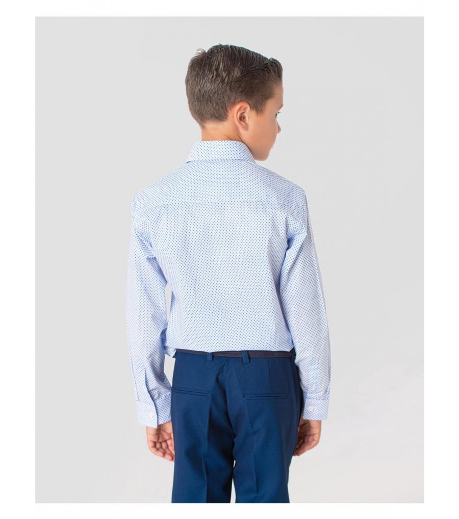 CAMISA CUTAWAY PARA NIÑO SPAGNOLO 504409913905 Talla 8 Color AZUL CLARO