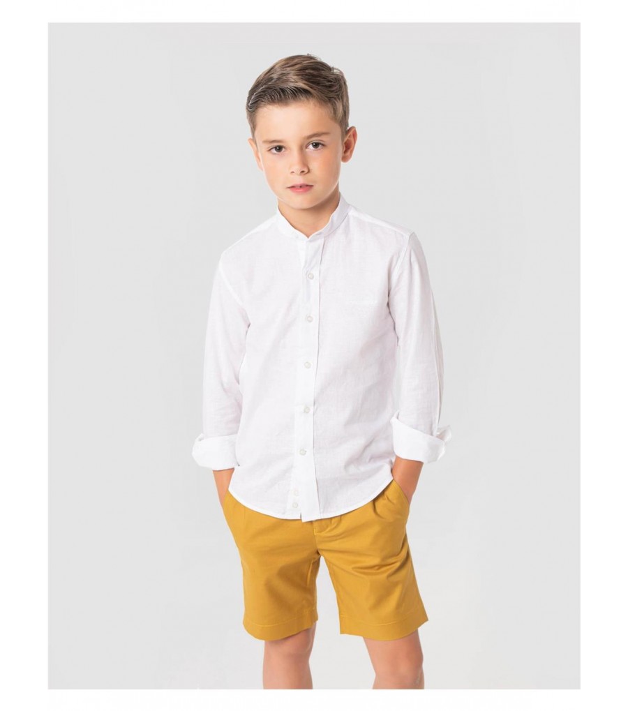 CAMISA LINO CUELLO MAO PARA...